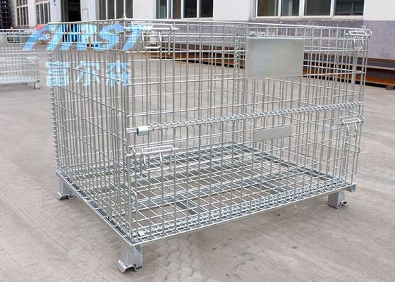 คุณภาพ  Stackable Steel Q235 50*50mm Wire Mesh Box Pallet โรงงาน