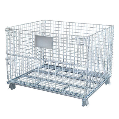 คุณภาพ  Medium Duty 1000KG Capacity 50x50 Folding Wire Mesh Container โรงงาน
