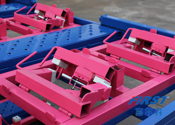 RAL โลจิสติกส์ชุบสังกะสีรถยนต์เครื่องยนต์หมุนเวียนพาเลทเหล็กวางซ้อนกันได้