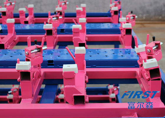 RAL โลจิสติกส์ชุบสังกะสีรถยนต์เครื่องยนต์หมุนเวียนพาเลทเหล็กวางซ้อนกันได้