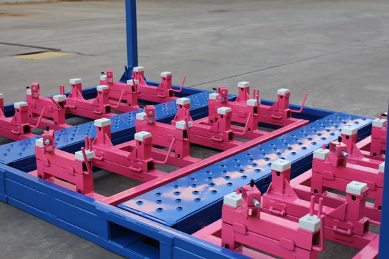2000KGS พาเลทเหล็กวางซ้อนกันได้ 4 ชั้นที่ถอดออกได้