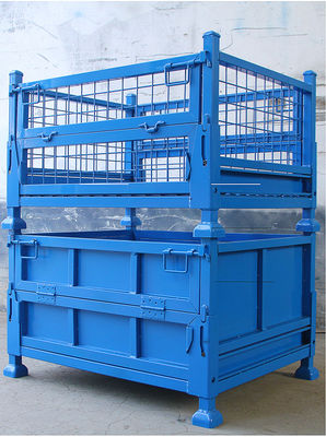 โลจิสติกส์ 4 ชั้นซ้อน 6.4 มม. กล่องพาเลทโลหะลวด