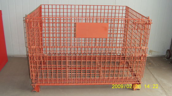 พับสีดำพับได้ 50 * 100 มม. 1500KG พับลวดตาข่ายคอนเทนเนอร์